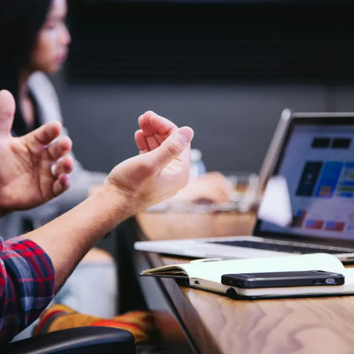 black smartphone near person